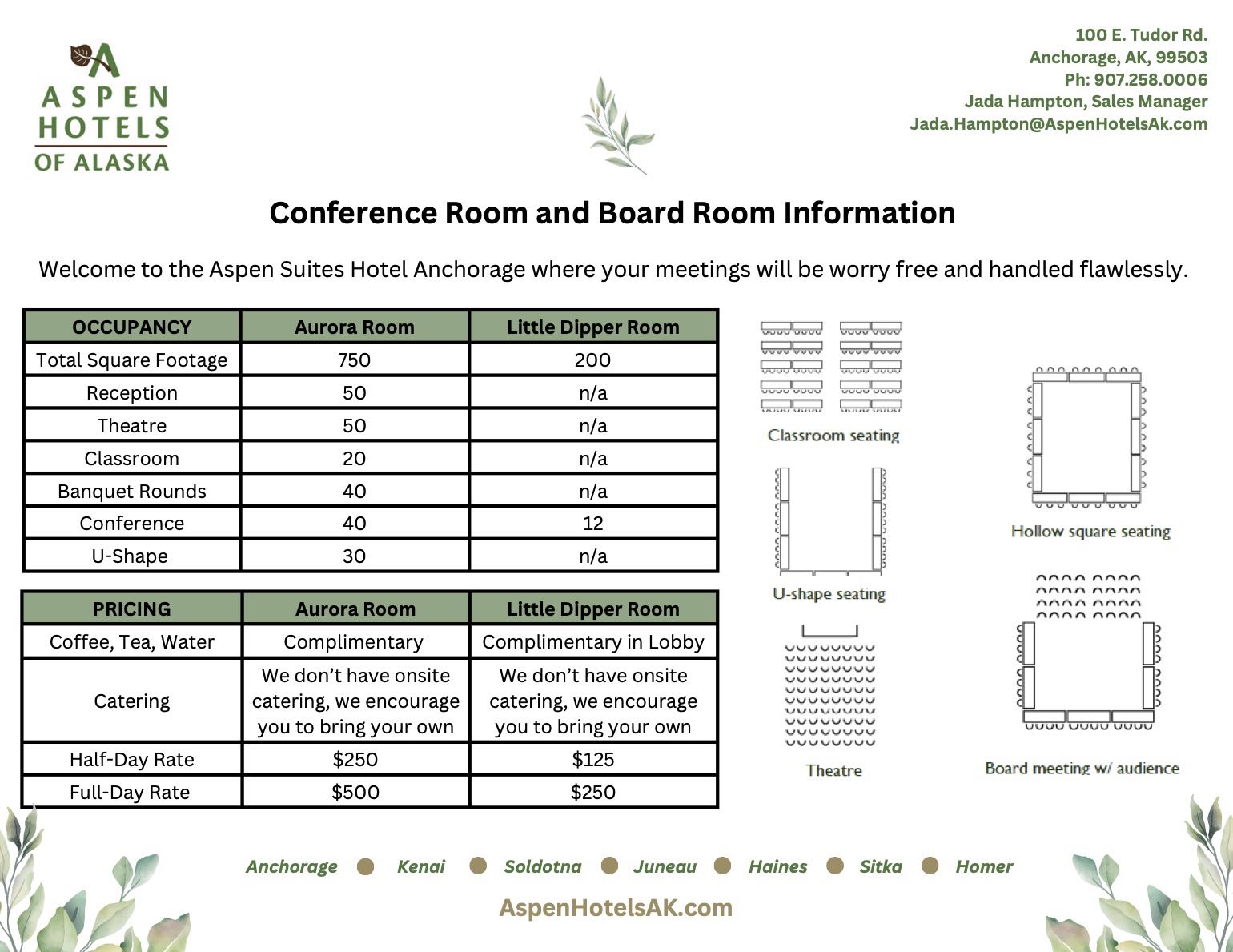 Anchorage Meeting Room Information